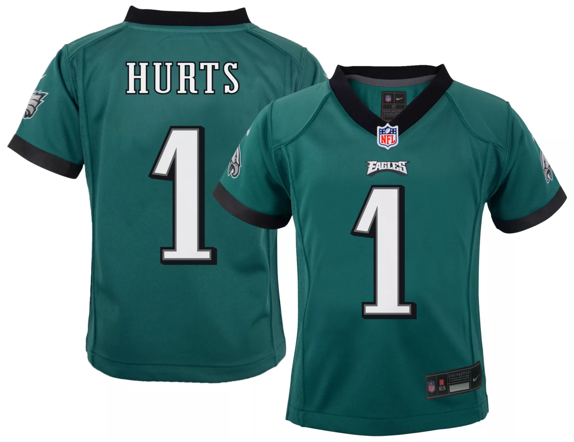 Nike Toddler Philadelphia Eagles Jalen Hurts #1 Green Replica Football Jersey, Boys' | Dick's Sporting Goods