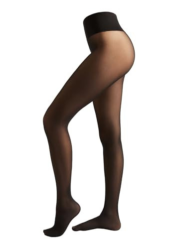 CALZEDONIA Woman's Semi-Opaque Matte Invisible 30 Denier Tights in Black, Size L | Amazon (US)