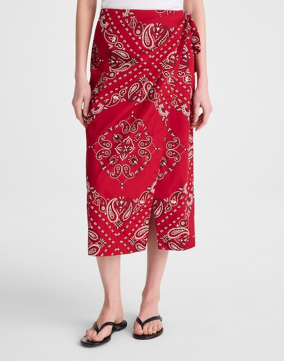 Midi Wrap Skirt in Poplin | Madewell