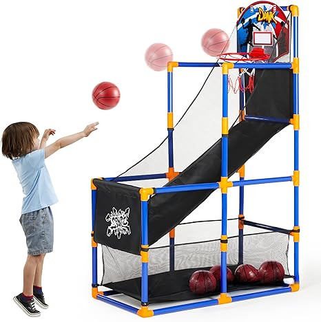JOYIN Arcade Basketball Game Set with 4 Balls and Hoop for Kids 3 to 12 Years Old Indoor Outdoor ... | Amazon (US)