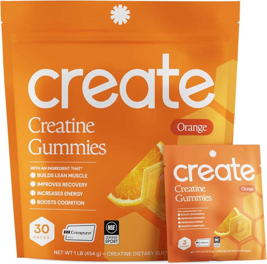 Create Creatine Gummies \u2013 Single-Serve Packs \u2013 30ct \u2013 Orange | Amazon (US)