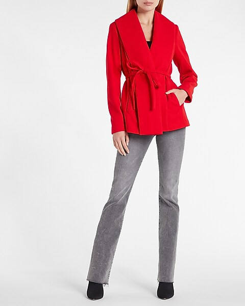 Belted Wrap Front Coat | Express