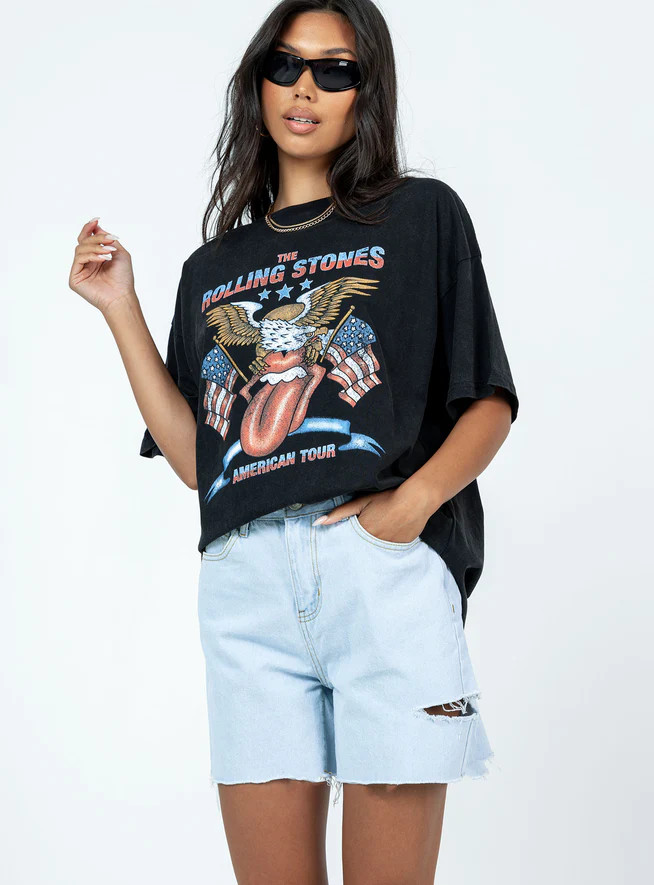 Charlton Rip Denim Shorts Denim Light Wash | Princess Polly US