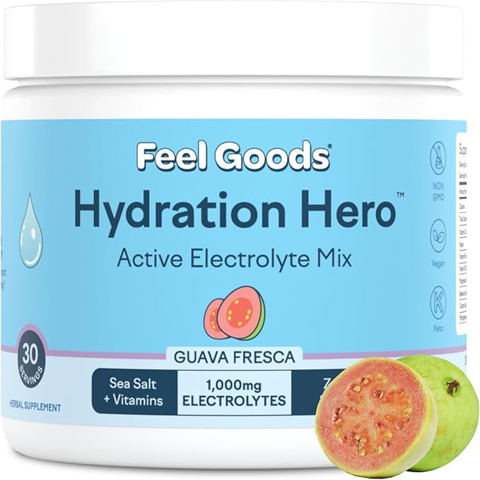 Feel Goods Hydration Hero, 1,000mg Electrolytes Powder, Sugar Free, Magnesium, Organic Aloe Vera,... | Amazon (US)
