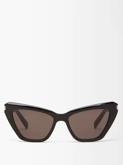 Saint Laurent Eyewear - Angular Cat-eye Acetate Sunglasses - Womens - Black | Matches (UK)