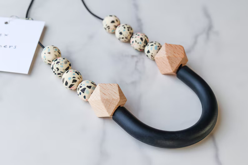 Nursing Necklace - Breastfeeding Necklace - Sensory Friendly Jewelry - Handmade Silicone Necklace... | Etsy (US)