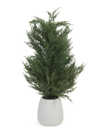 31in Faux Realistic Touch Pine Tree In Ceramic Pot | TJ Maxx