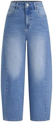 CIDER Women's Barrel Jeans High Waisted Baggy Jeans Y2K Boyfriend Jean Vintage Loose Fit Pants Tr... | Amazon (US)