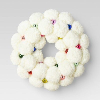 Multi Pom Mini Wreath Cream - Opalhouse™ | Target