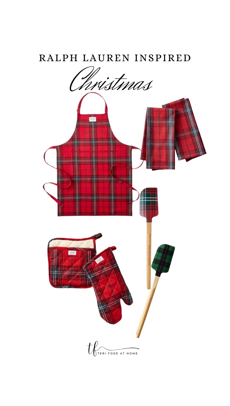 Ralph Lauren inspired Christmas kitchen! Practical and decorative red tartan plaid hand towel set, red plaid oven mit set, plaid utensils 

#LTKHoliday #LTKHome #LTKSeasonal