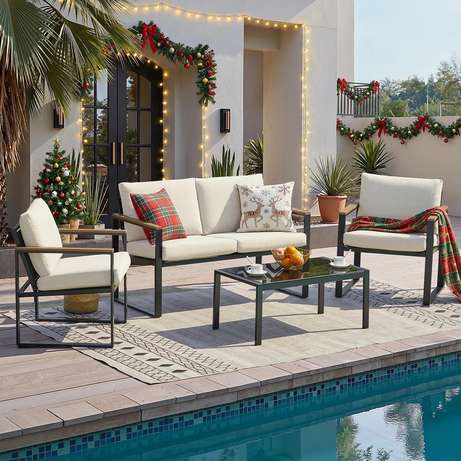 Atara 4 - Person Patio Conversation Set with Cushions | Wayfair North America