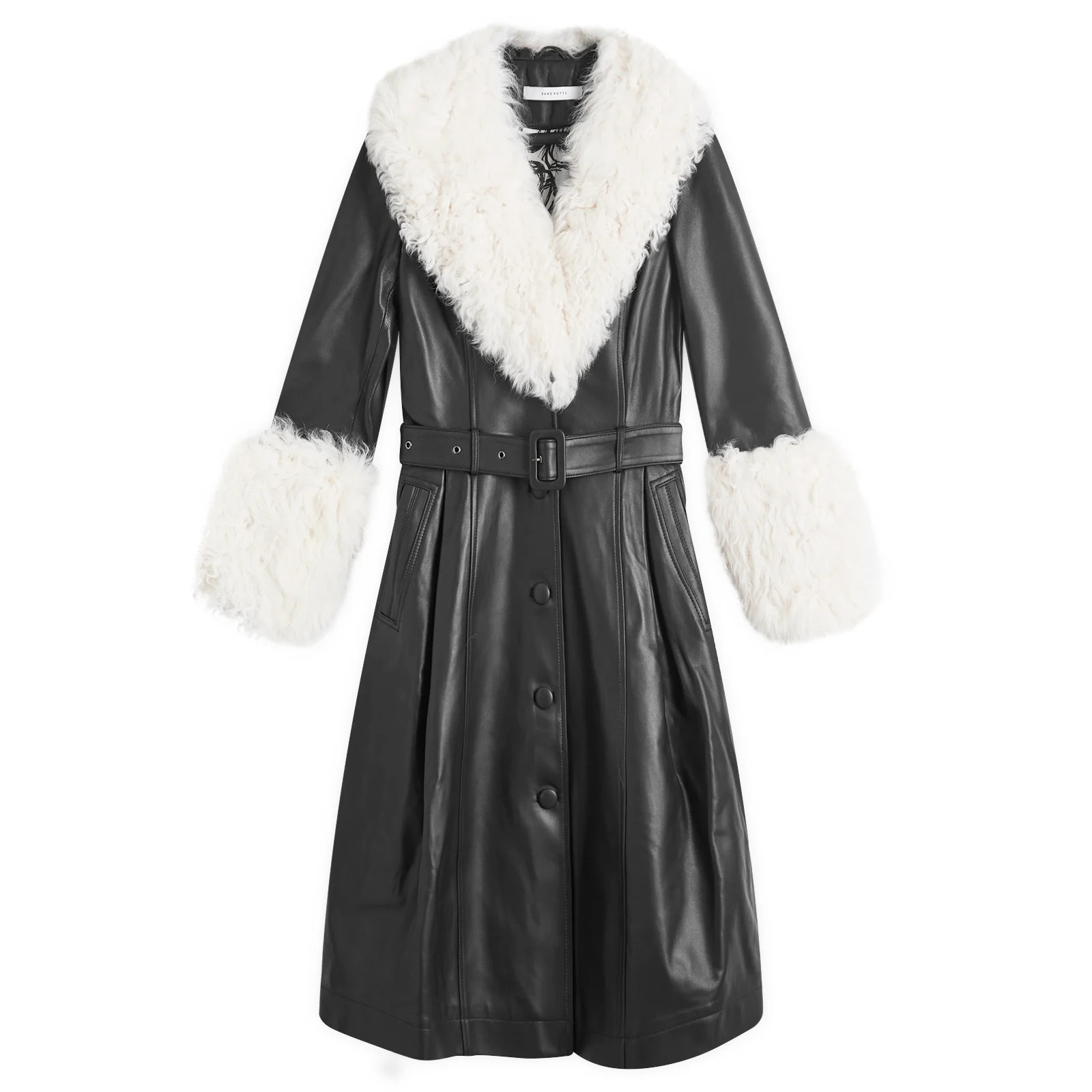 Saks Potts Women's Foxy Coat in Black/Cloud, Size Medium | END. Clothing | END. Clothing