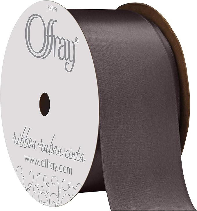 C.R. Gibson 475997 1.5" Wide Single Face Satin Ribbon, Pewter Gray, 4 Yds | Amazon (US)