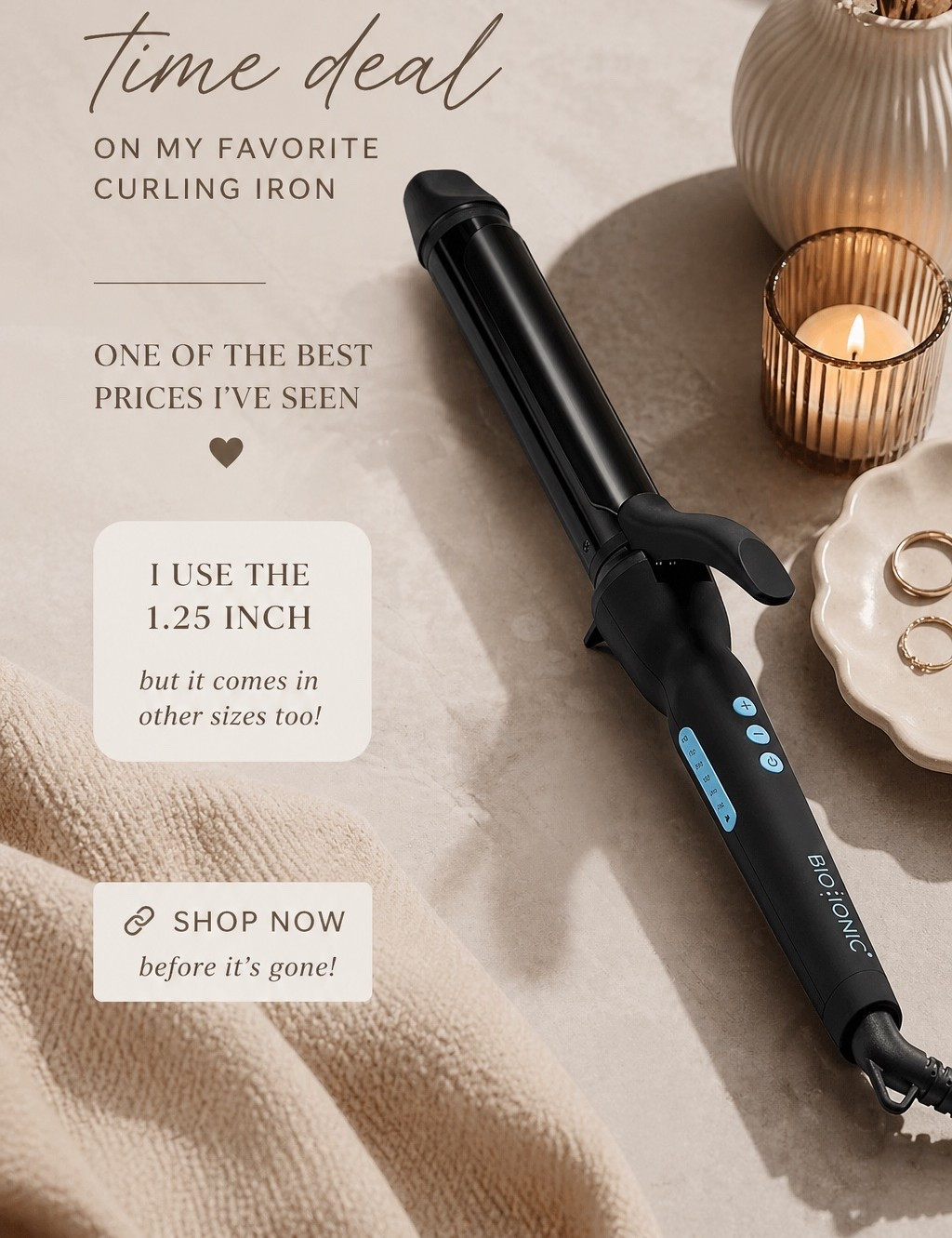 OMG just saw my curling iron is on a limited-time deal today 🤯 one of the best prices I’ve seen!

I use the 1.25” and love it, but they have other sizes too. If you’ve been eyeing it, I’d grab it before it’s gone 👀



#LTKSaleAlert #LTKMothersDay #LTKBeauty