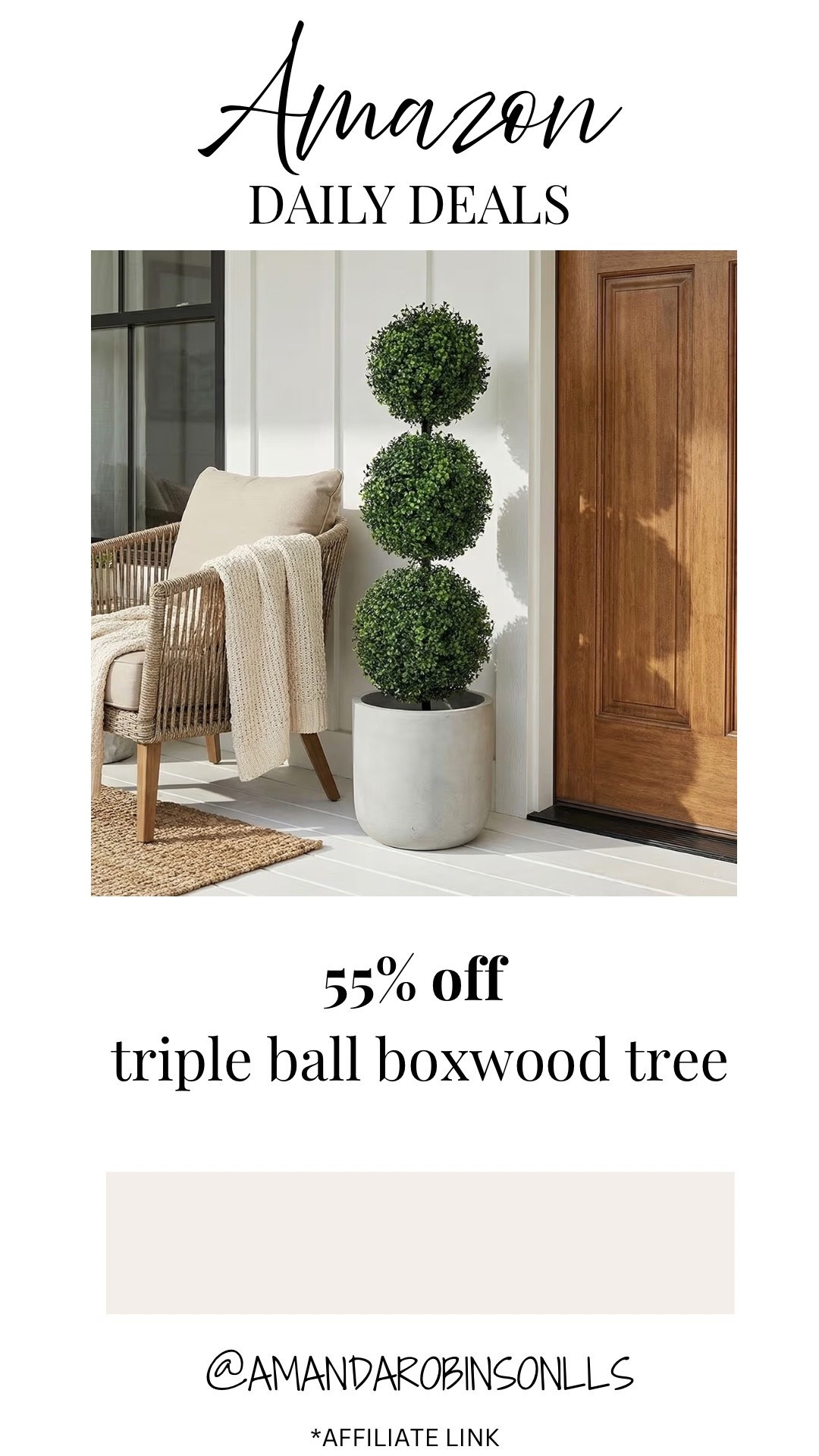 Amazon daily deals
36in triple ball boxwood tree

#LTKSaleAlert #LTKHome