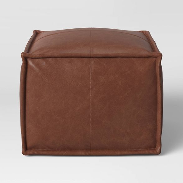 Earl Faux Leather French Seam Ottoman - Project 62™ | Target