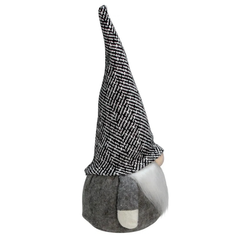 10.75" Gray And White Tweed Gnome Table Top Christmas Decoration | Wayfair North America