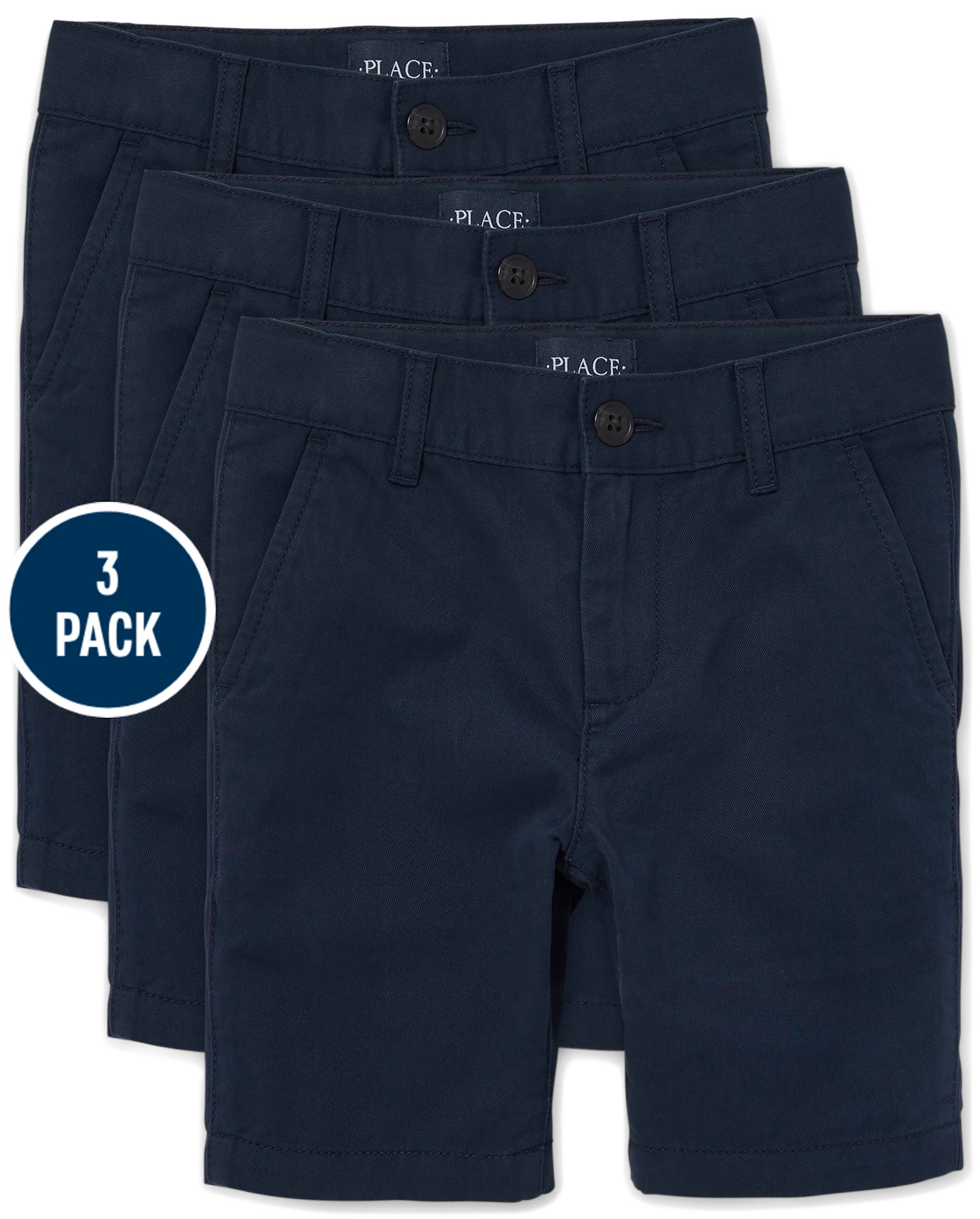 Boys Uniform Stretch Chino Shorts 3-Pack - new navy | The Children's Place