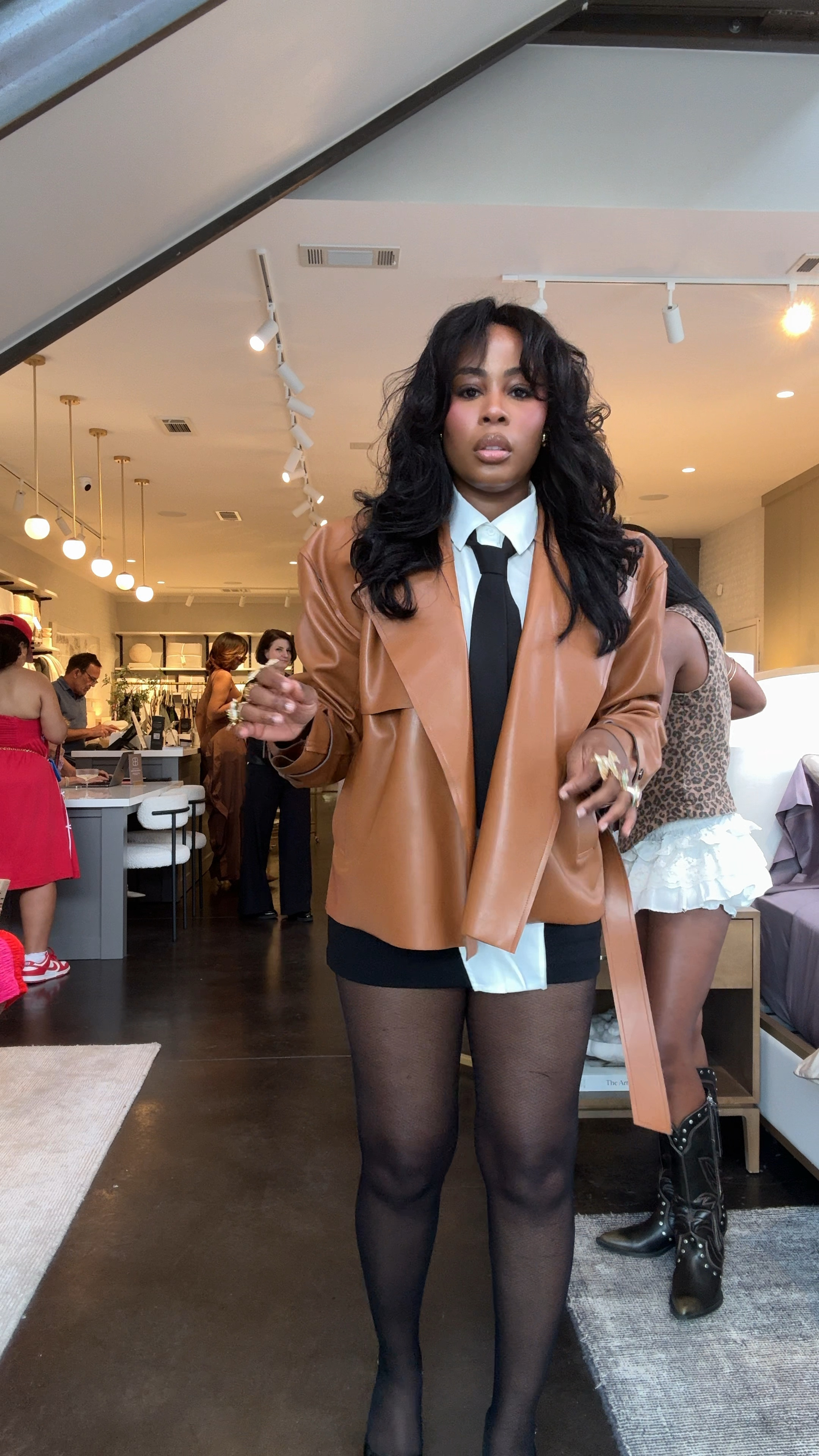 Today’s look was all about giving a modern, feminine twist on classic menswear. 

I started with a structured oversized leather blazer (perfect for fall layering) and paired it with a crisp white button-up shirt and slim black tie, a nod to business chic. To balance the strong tailoring, I added black mini skorts layered with sheer black tights for a sleek, elongated look. Finished it off with classic black pointed pumps for that polished, powerful vibe.

This outfit is the perfect mix of tailored sophistication and feminine edge. Whether you’re heading to an event, a night out, or just want to make a bold statement this fall, these staples can easily be mixed, matched, and styled in different ways.

Shop the look to recreate your own version of feminized menswear with a chic twist. 

#LTKStyleTip