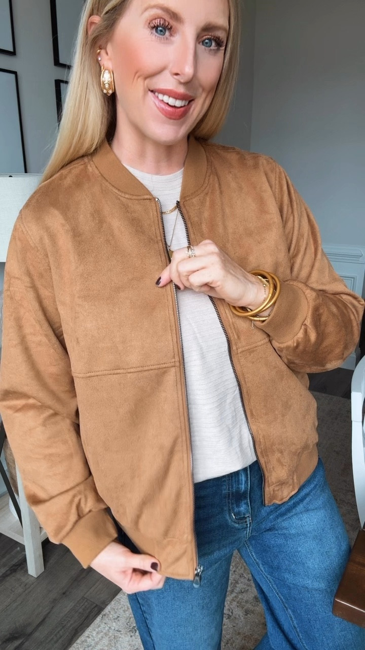 Maurices outfit, faux suede bomber jacket 

#LTKStyleTip #LTKSaleAlert #LTKFindsUnder50