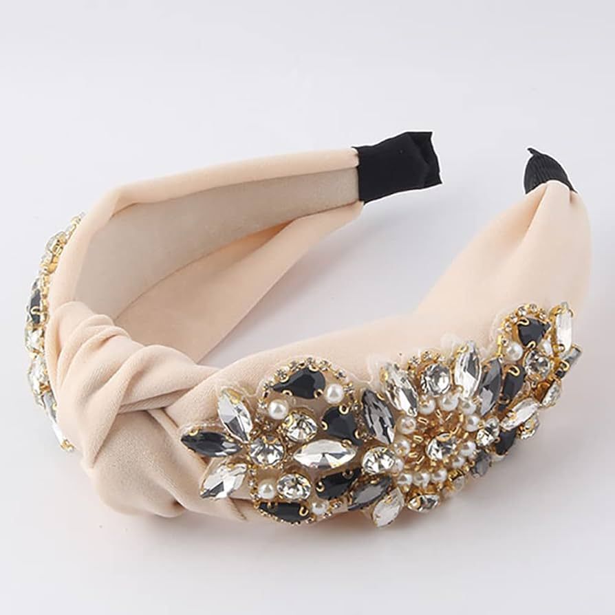 Yusier Knotted Headbands for Women Rhinestone Crystal Headband Handmade Jewelry Hair Accessories ... | Amazon (US)