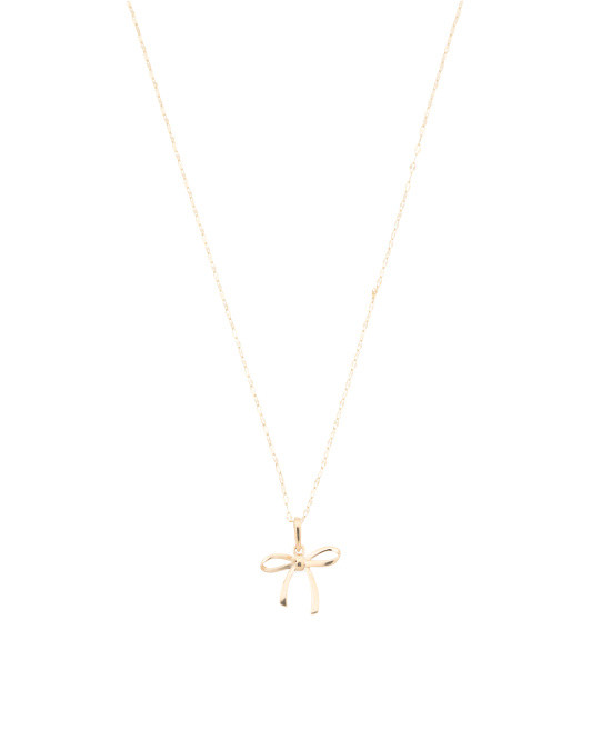 14kt Gold Bow Necklace | TJ Maxx