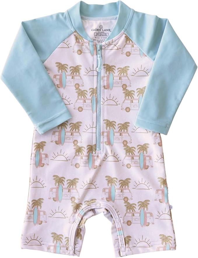 Caden Lane® UPF 50+ Long Sleeve Rash Guard Swim Romper Shortie | Amazon (US)