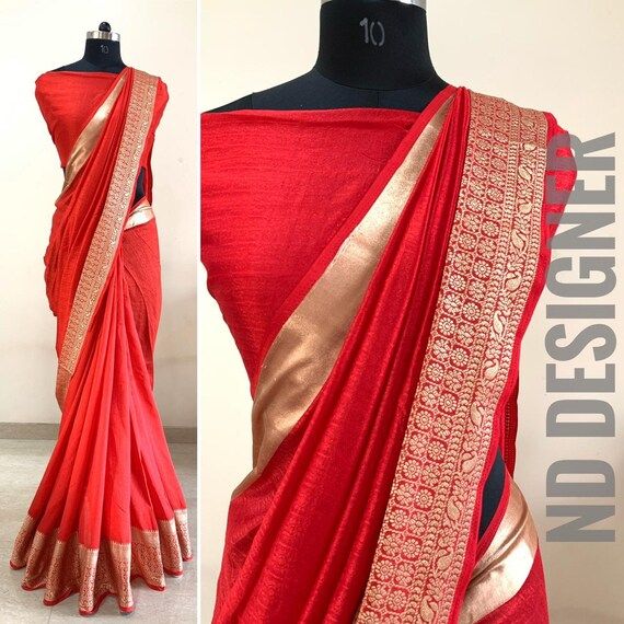Red color sana silk jequared saree, saree for women, designer saree, Indian saree | Etsy (US)