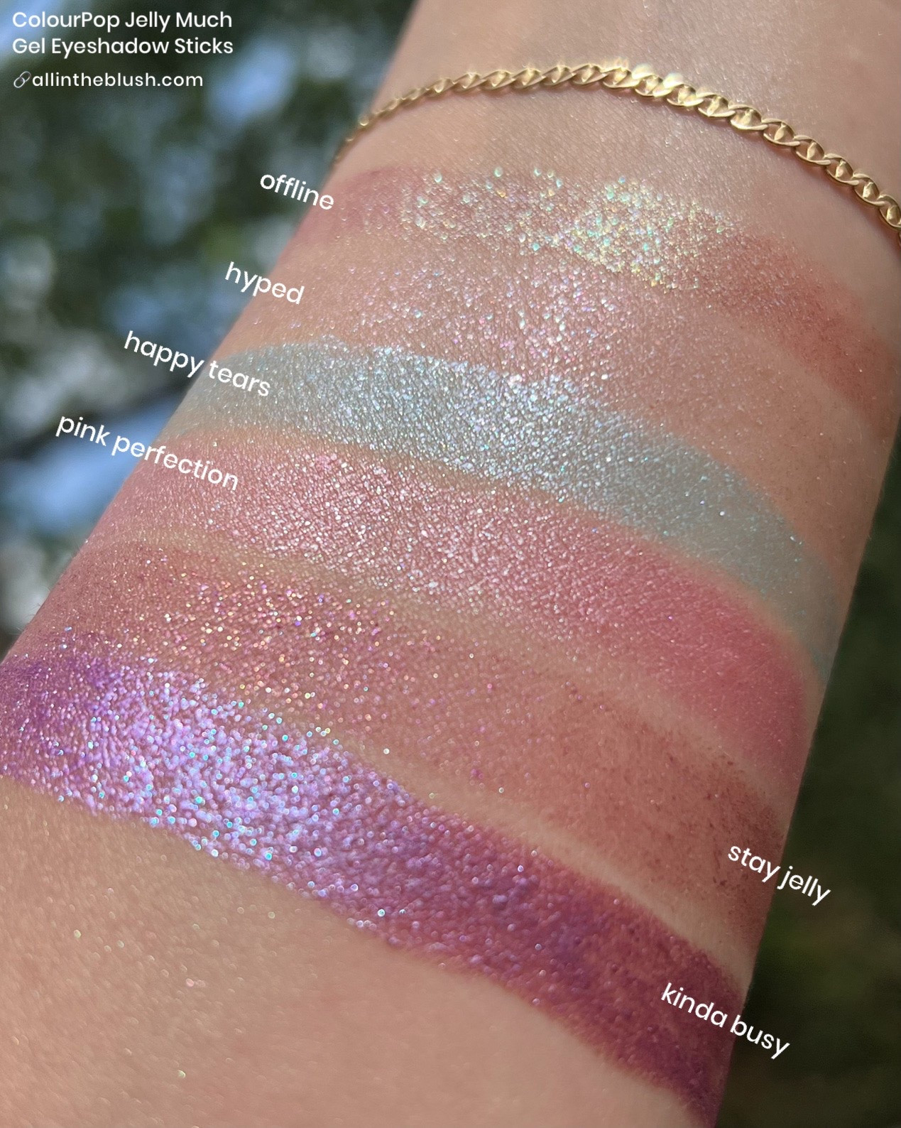 Swatching 6 of the 14 new Jelly Much Gel Eyeshadow Sticks from ColourPop

#LTKBeauty #LTKootd #LTKgrwm