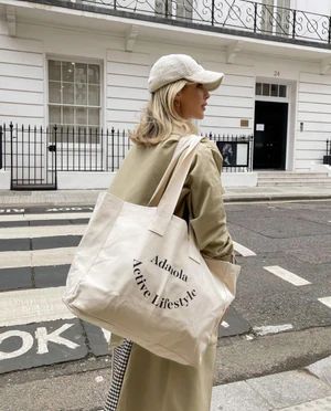 Active Lifestyle Tote Bag - Cream/Black | Adanola UK