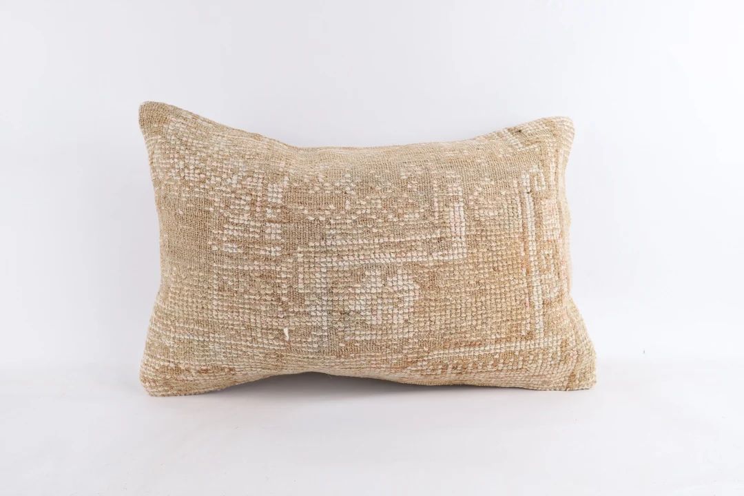 Ethnic Kilim Pillow, 16x24 Turkish Kilim Pillow, Decorative Throw Pillow, Floor Cushion Cover, Bo... | Etsy (US)