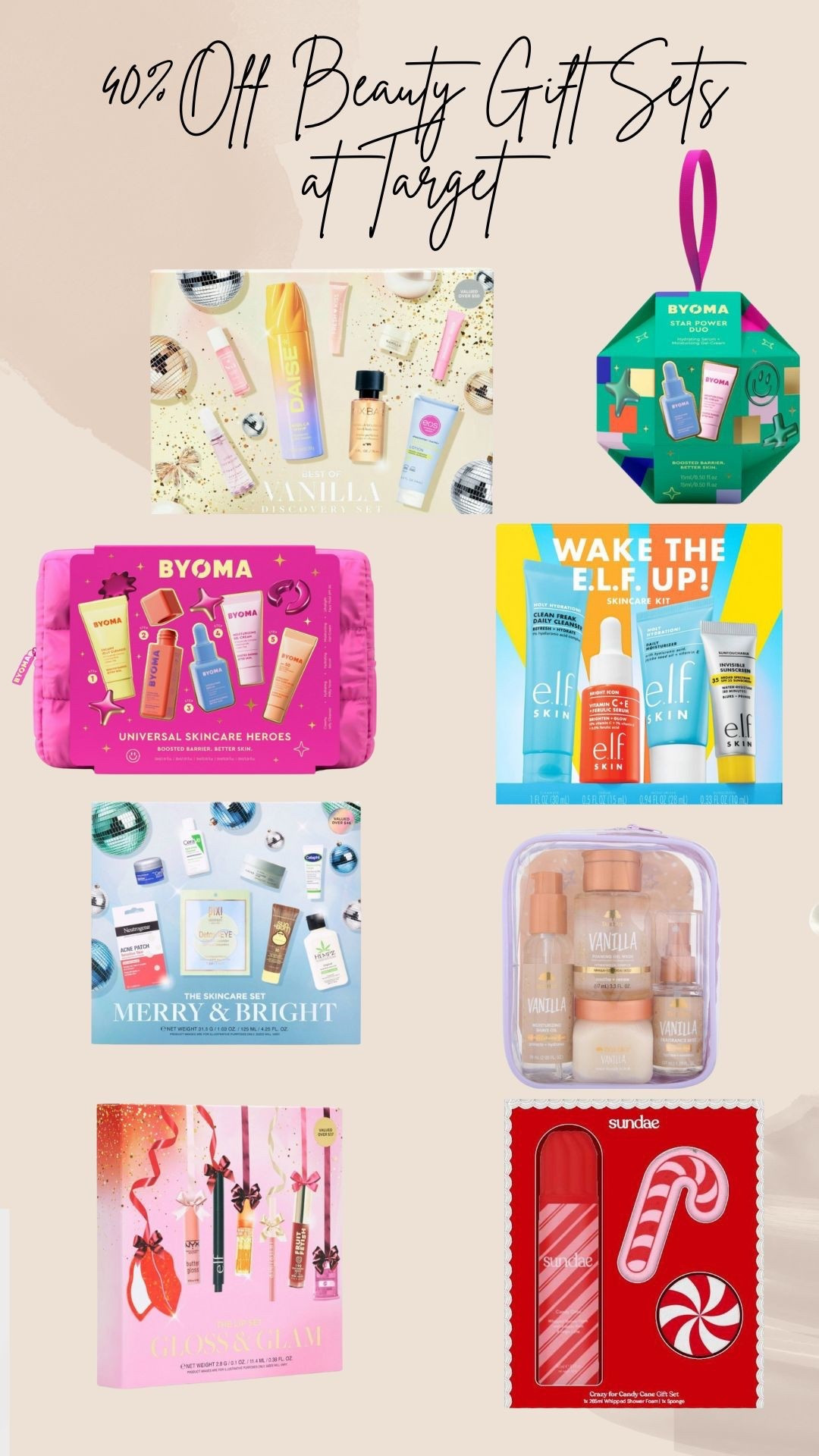 40% off beauty gift sets at Target! 

#LTKHoliday #LTKCyberWeek #LTKGiftGuide
