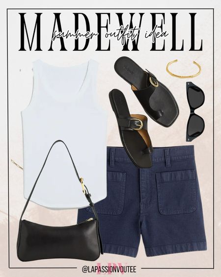 Stay cool and stylish this summer in our essential shorts and tank top combo, paired with chic cutout sandals. Complete your look with a trendy shoulder bag and statement cuff bracelet. Don't forget your favorite sunglasses for a touch of glam wherever you go.

#LTKxMadewell #LTKstyletip #LTKSeasonal