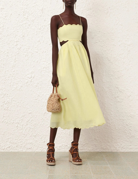 Halliday Scallop Midi Dress | ZIMMERMANN (US, CA, EU, MENA)