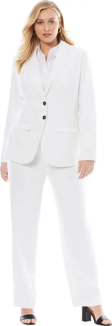 2-Piece Stretch Crepe Single-Breasted Pantsuit | Nordstrom