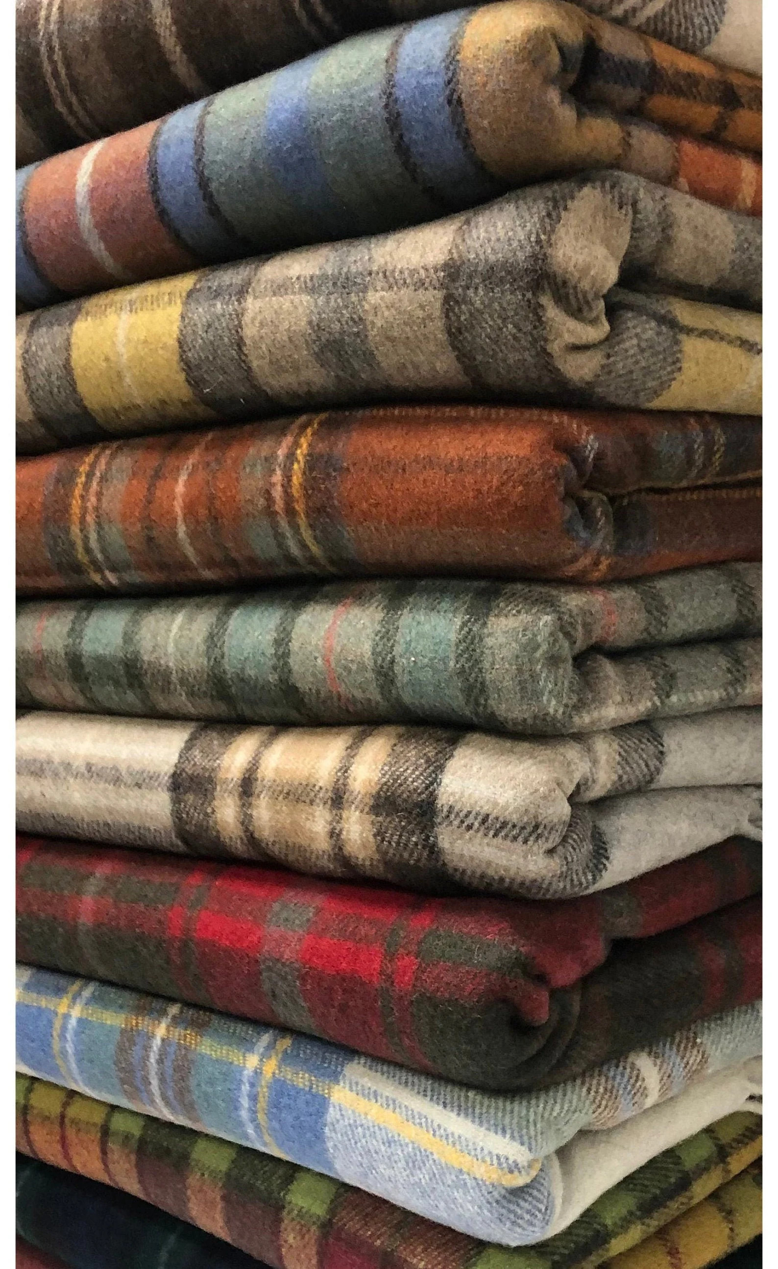 Recycled Wool Tartan Check Blankets, Throws by Florence Lilly | Etsy (Global)