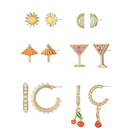 Packed Party Tropical Punch Earring Set 6 Pairs | Walmart (US)