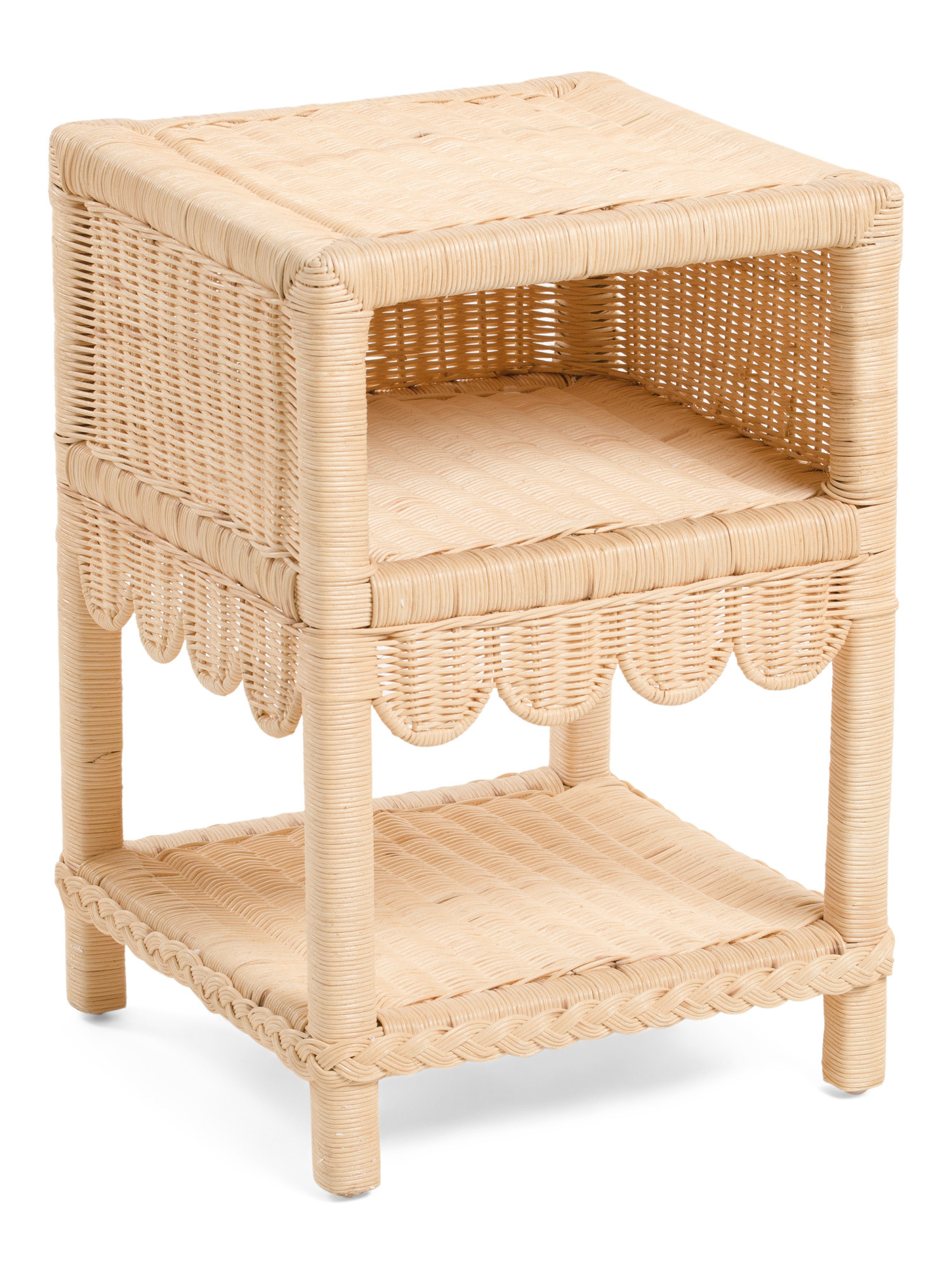 16x16x24 Rattan Scalloped Side Table | Bedroom | Marshalls | Marshalls