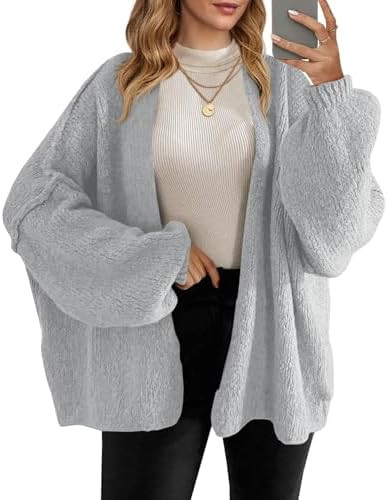 Saodimallsu Womens Oversized Cardigan Sweaters Open Front Chunky Knit Casual Long Lantern Sleeve ... | Amazon (US)