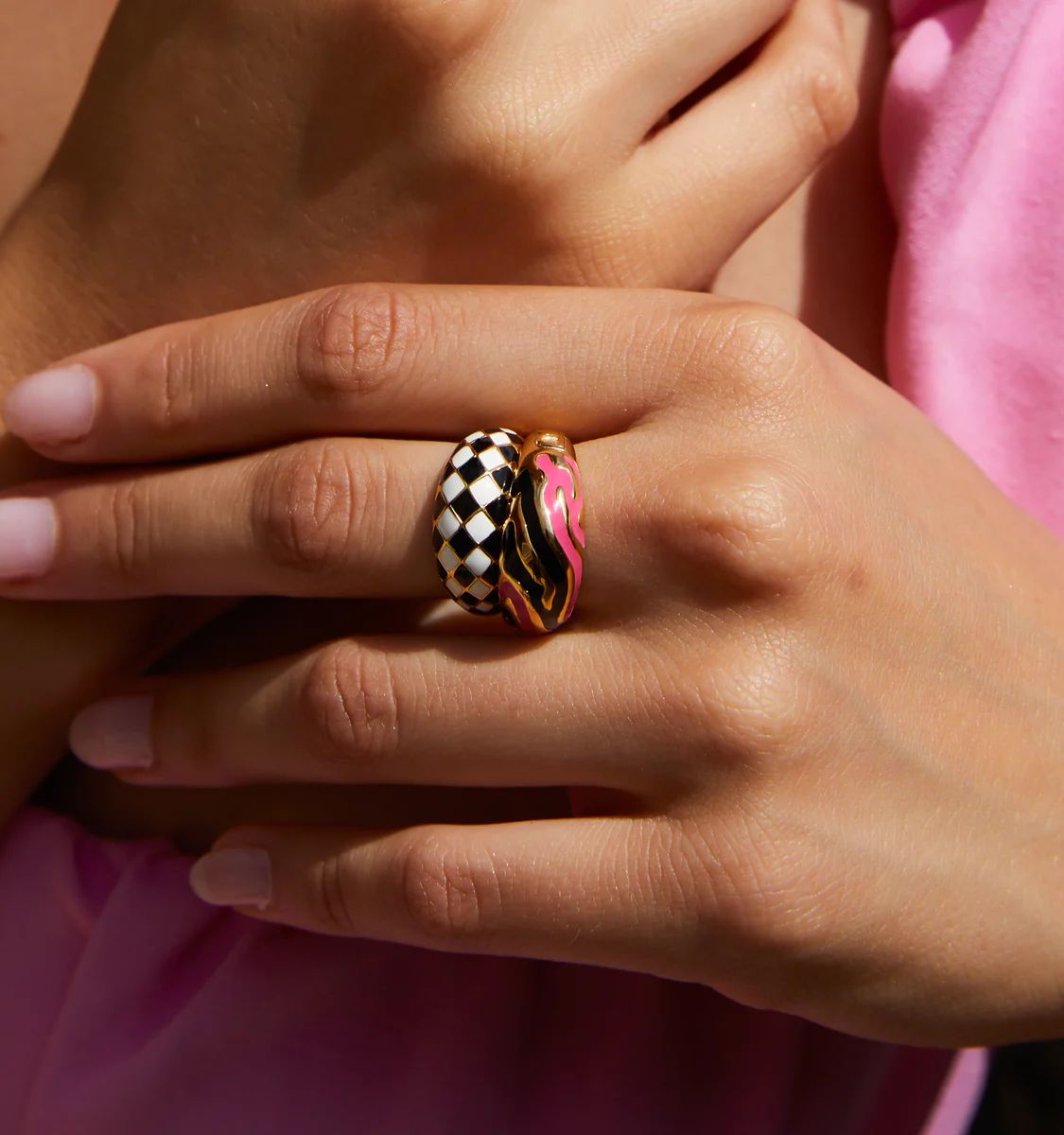 Savannah Dome Ring In Neon Pink | Rellery