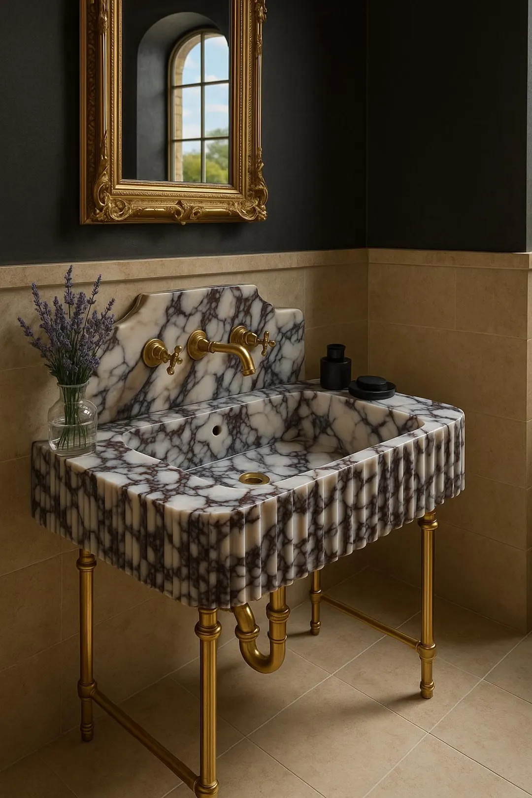 Calacatta Viola Marble Sink and Backsplash, Unique Marble Basin, Hand Carved Viola Marble Sink, B... | Etsy (US)