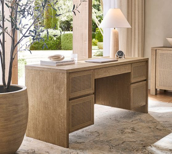 Marina Cane Executive Desk (64") | Pottery Barn (US)