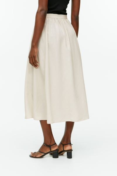 Textured Linen Blend Skirt | H&M (UK, MY, IN, SG, PH, TW, HK)