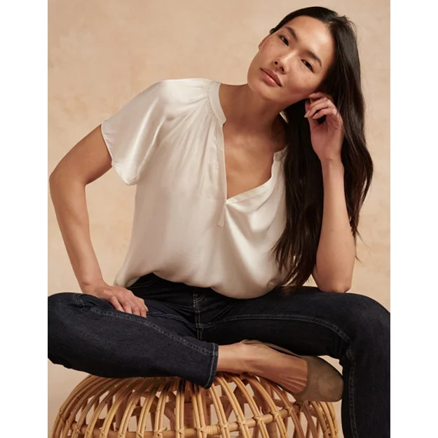 Washed Satin Flute Sleeve Blouse | Tops & T-Shirts | The  White Company | The White Company (UK)