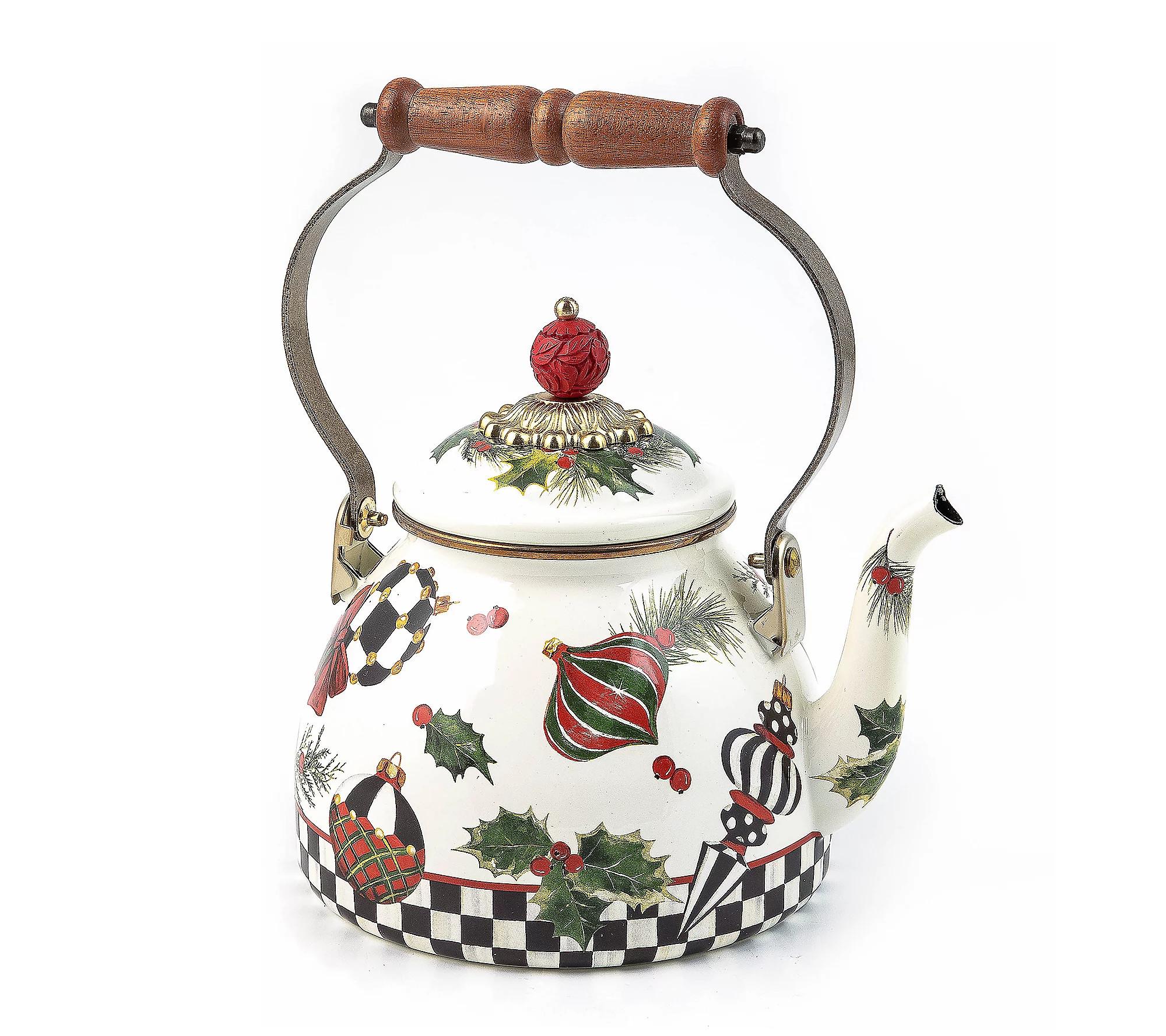 As Is MacKenzie- Childs Deck the Halls 2QT Tea Kettle | QVC
