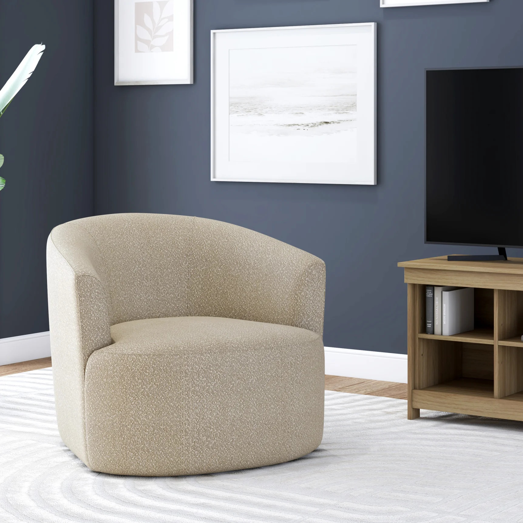 Mainstays Boucle Swivel Chair, Taupe | Walmart (US)