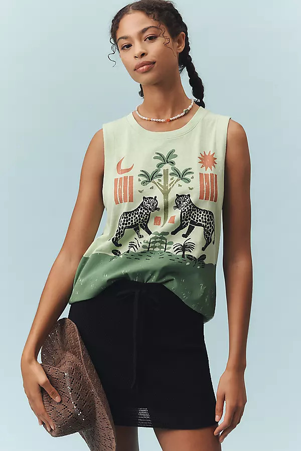 Real Fun, Wow! x Anthropologie Graphic Muscle Tee | Anthropologie (US)