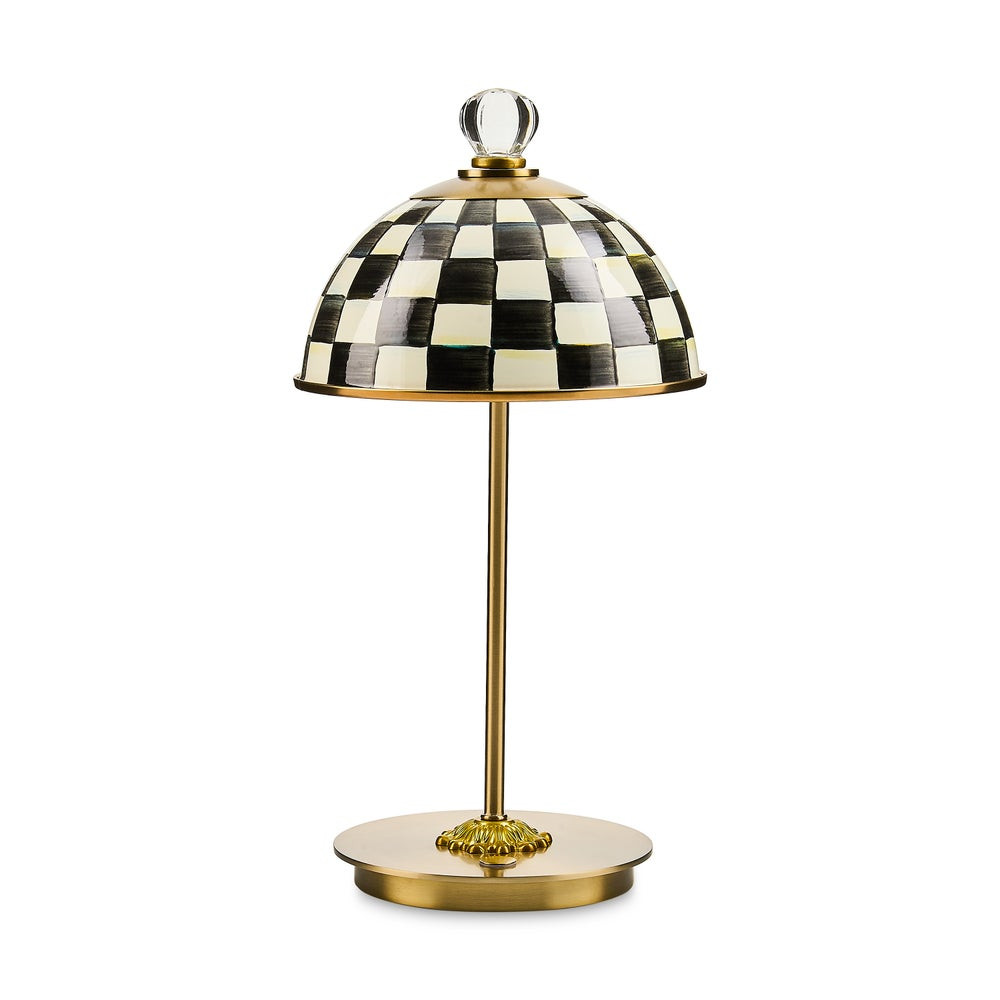 Courtly Check LED Rechargeable Dome Table Lamp | MacKenzie-Childs