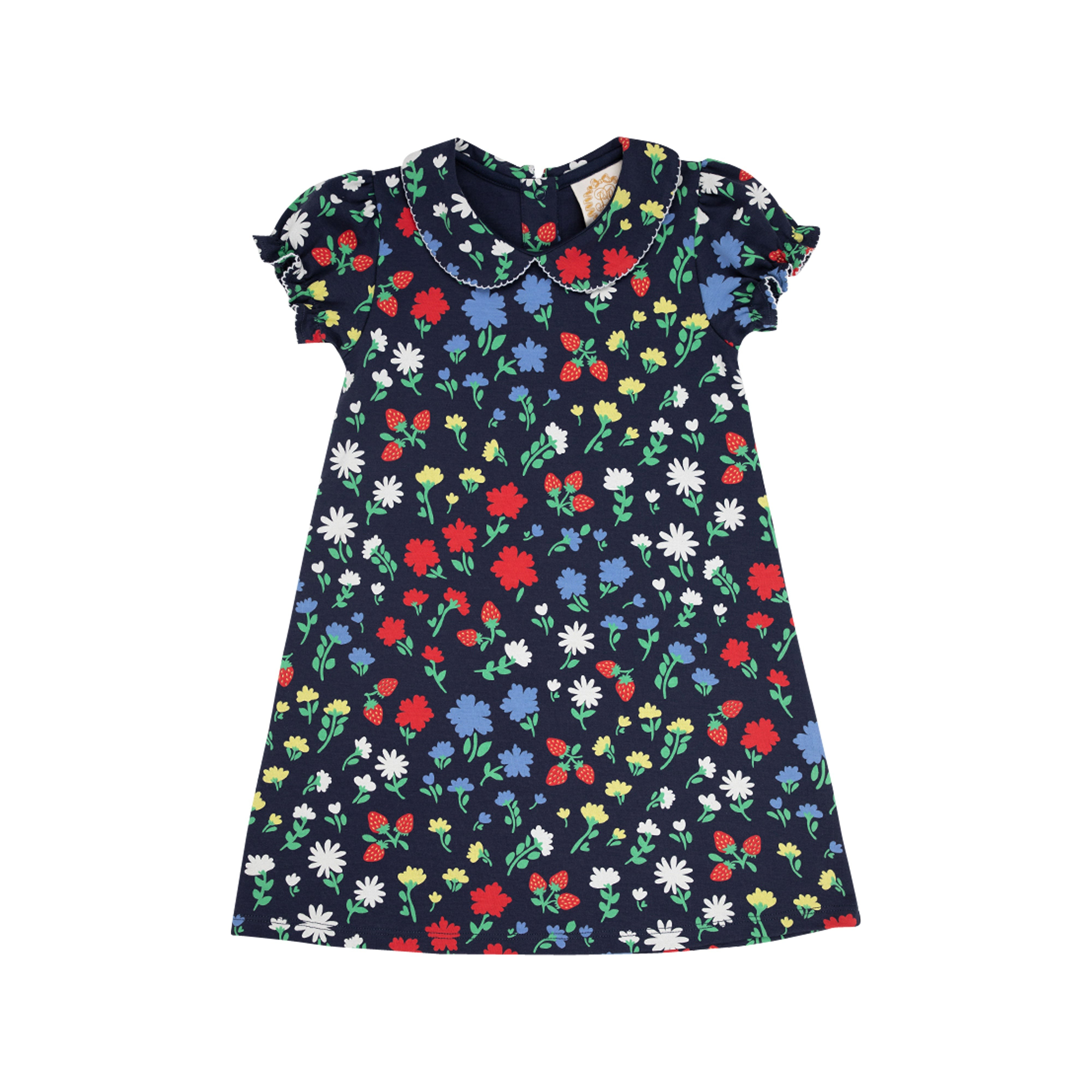 Maude's Peter Pan Collar Dress - Berry Vintage Blooms with Worth Avenue White Picot | The Beaufort Bonnet Company