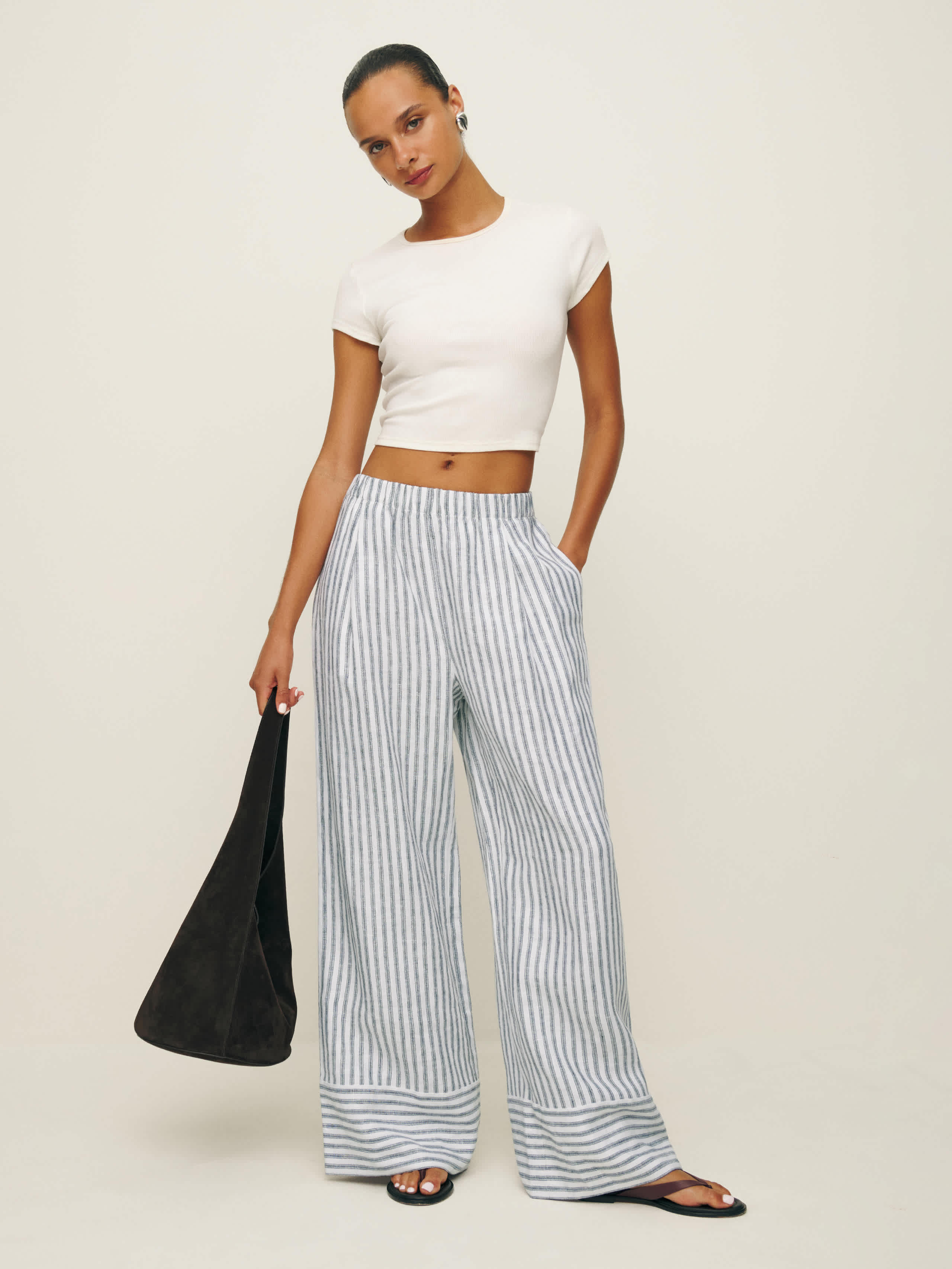 Petites Fernando Linen Wide Leg Pant | Reformation (Global)